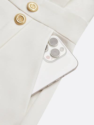 Olivia™ - Vestido Midi Liso con Abertura de Botones y Escote Redondo